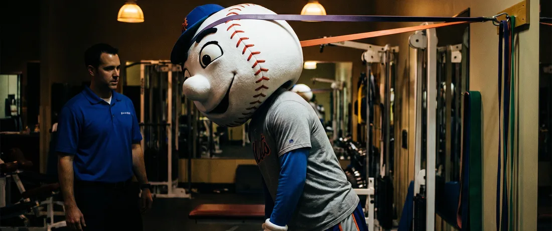 Mr. Met's New Baseball Head is Sore, Strained, Inflamed, Tight, and Stiff