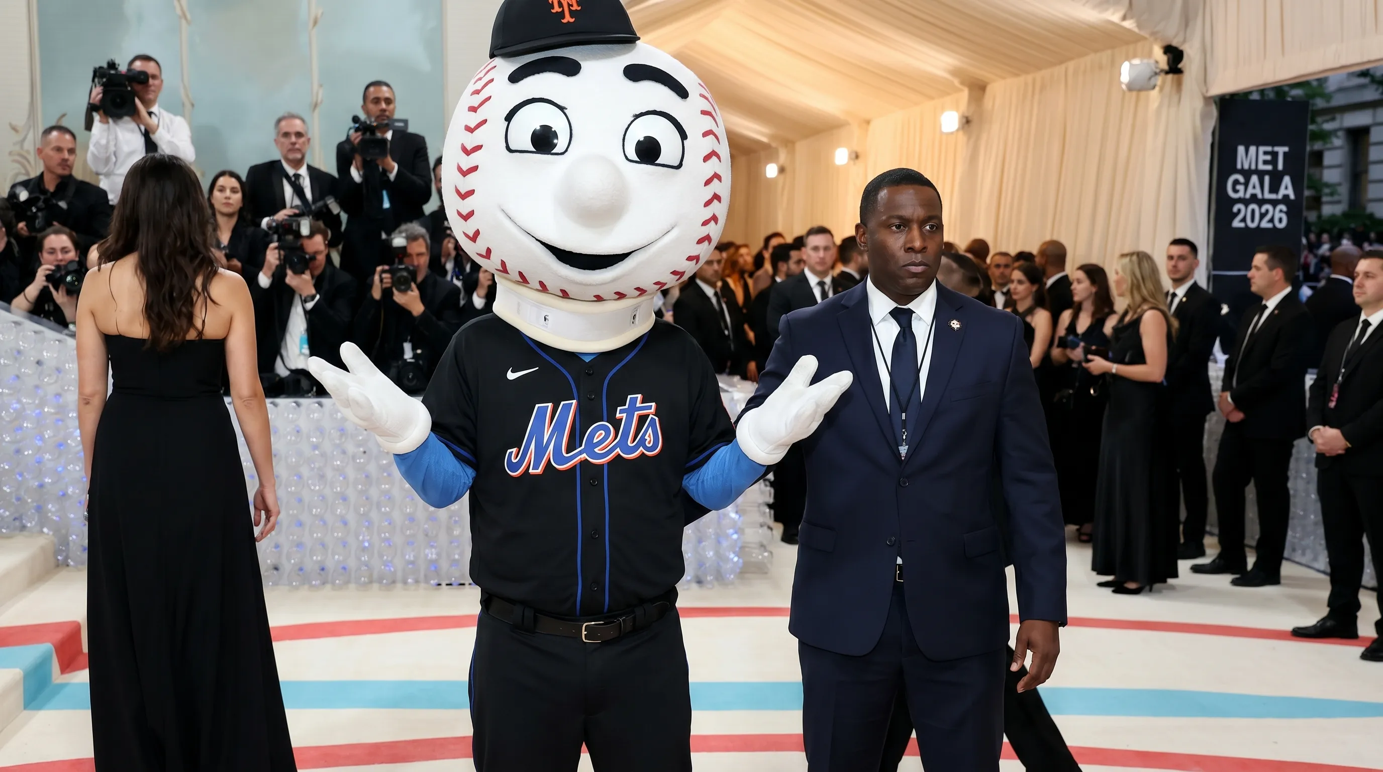 Mr. Met at the Met Gala